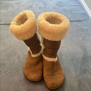 UGG Tan and Cream Shearling Boots